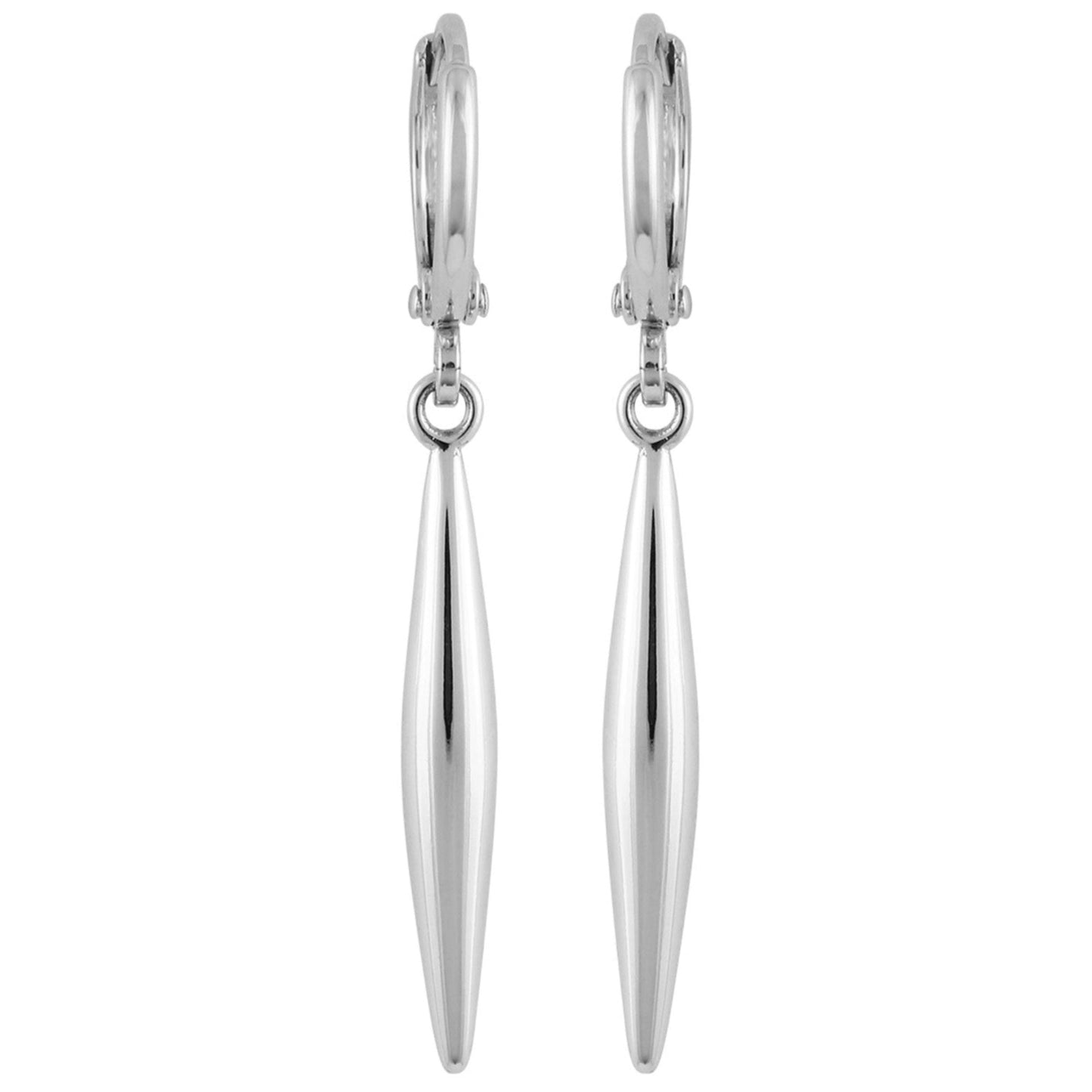 Vince Camuto Silvertone Spear Dangle Huggie Hoop Drop Earrings