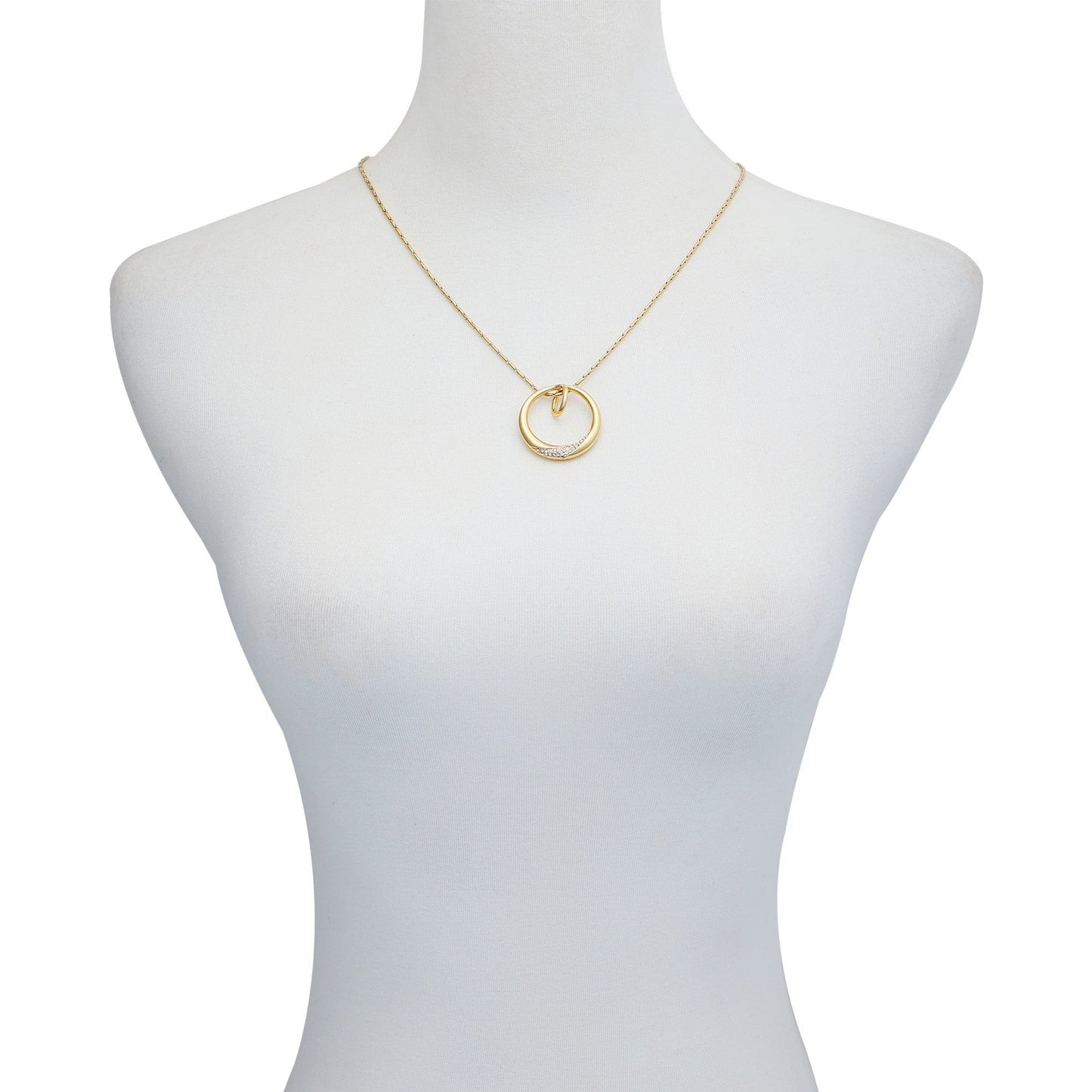 Vince Camuto Goldtone Crystal Stone Circle Pendant Necklace