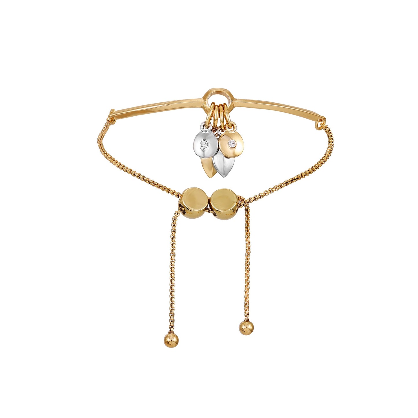 Vince Camuto Goldtone Gilded Leaf Charm Slider Bracelet