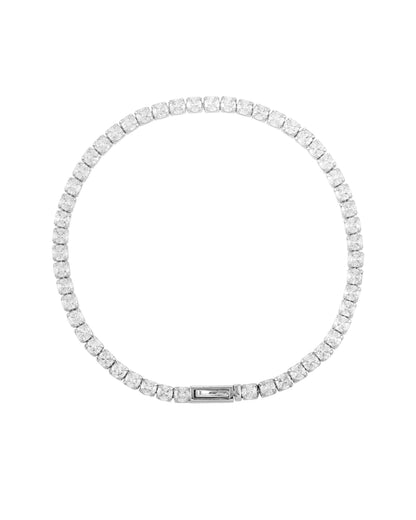 Vince Camuto Silver Color Cubic Zirconia Chain Tennis Bracelet