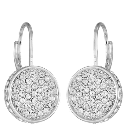 Vince Camuto Silvertone Glass Stone Coin Leverback Earrings