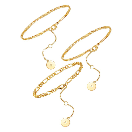 Vince Camuto 3 Piece Goldtone Chain Bracelets
