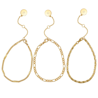 Vince Camuto 3 Piece Goldtone Chain Bracelets