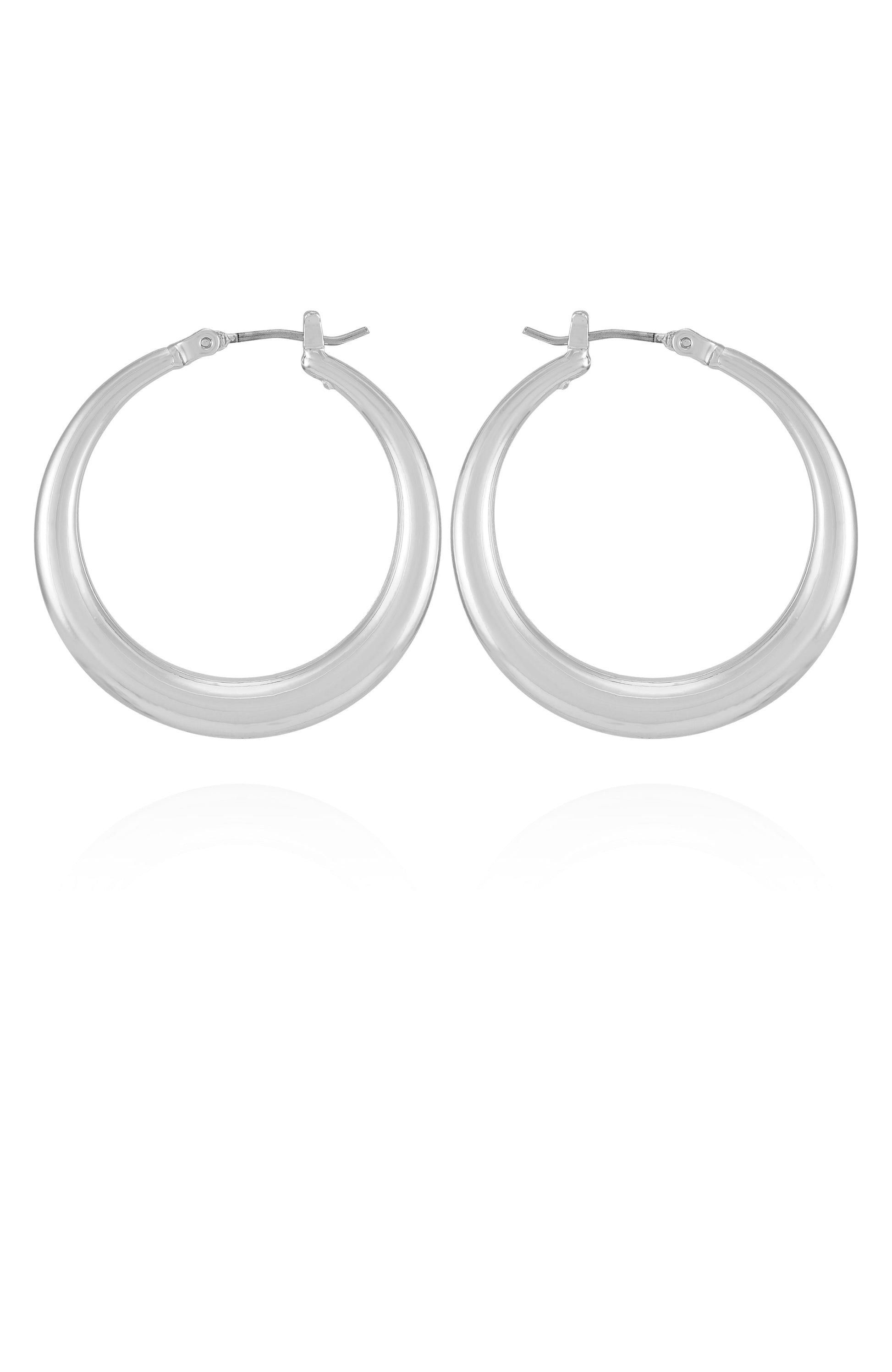 Vince Camuto Classic Silvertone Hoop Earrings