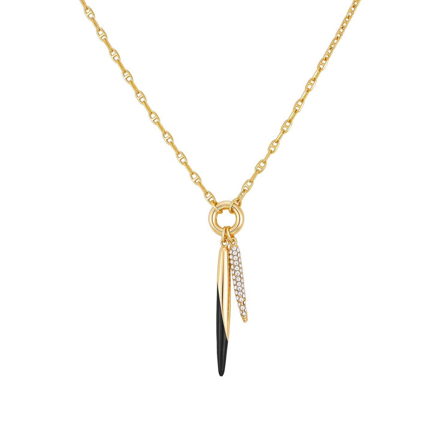 Vince Camuto Pendant Necklace With Black And Crystal Accents