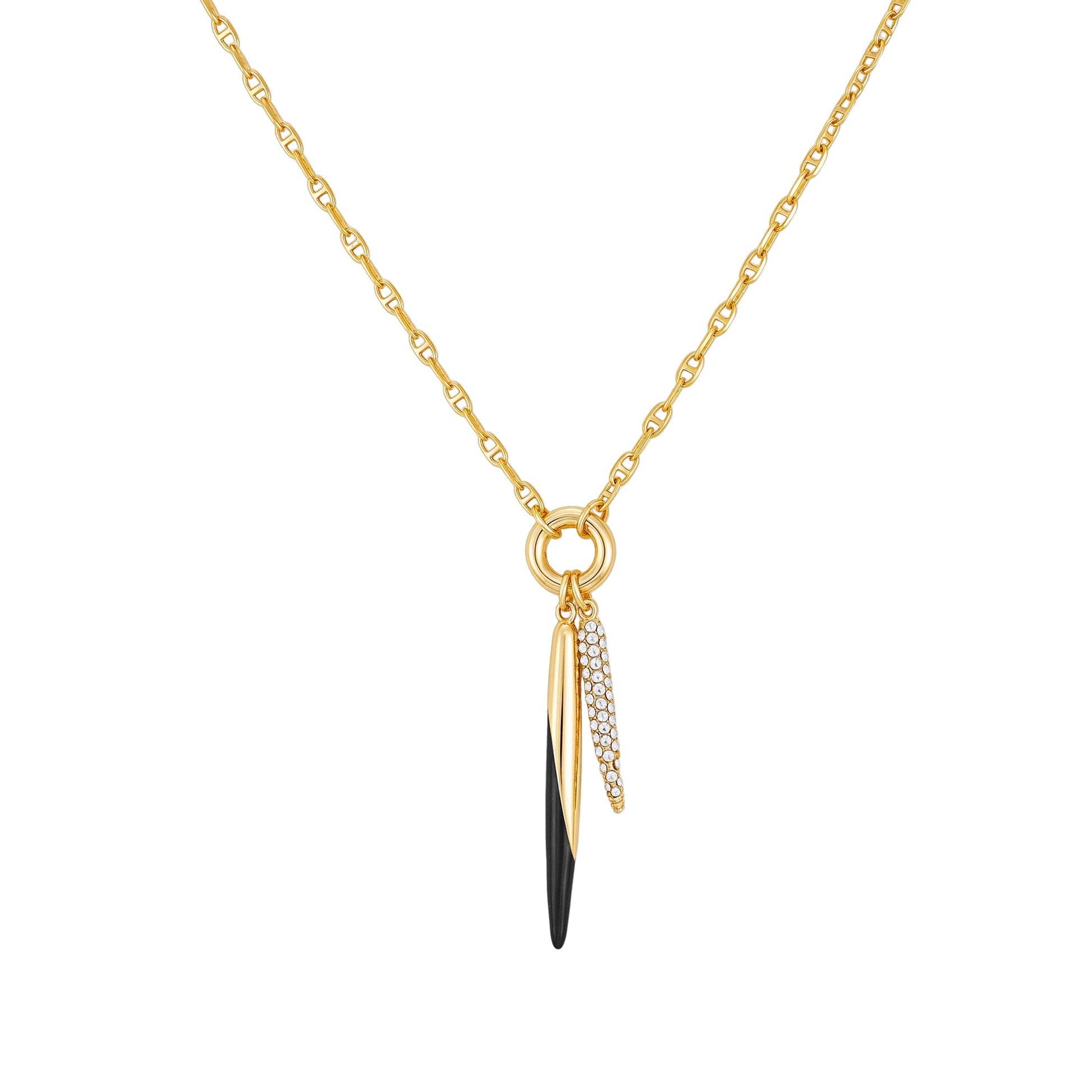 Vince Camuto Pendant Necklace With Black And Crystal Accents