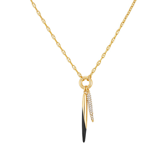 Vince Camuto Pendant Necklace With Black And Crystal Accents