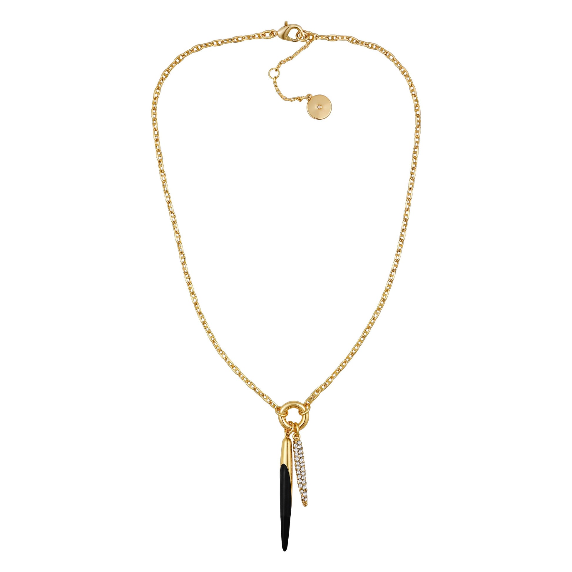 Vince Camuto Pendant Necklace With Black And Crystal Accents