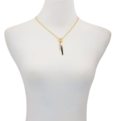 Vince Camuto Pendant Necklace With Black And Crystal Accents