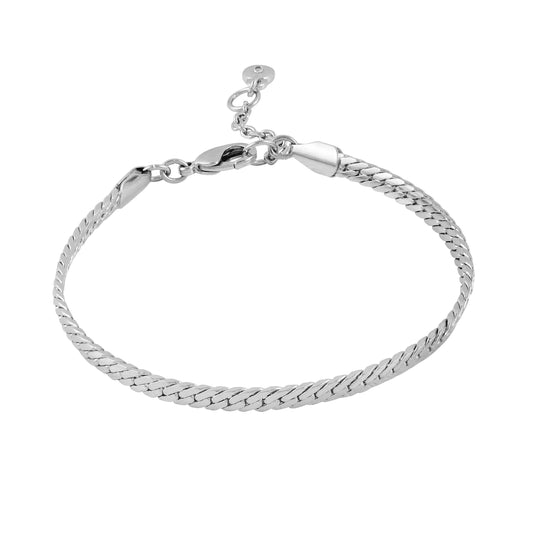 Vince Camuto Silvertone Snake Chain Line Bracelet