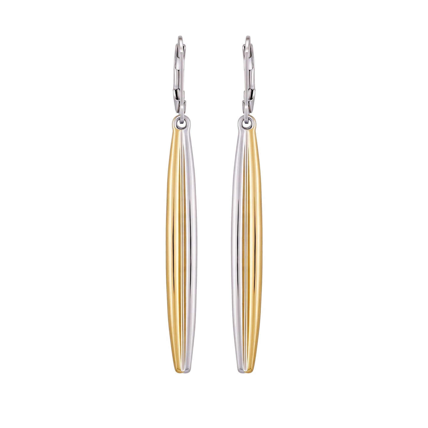 Vince Camuto Two Tone Elongated Hoop Earrings