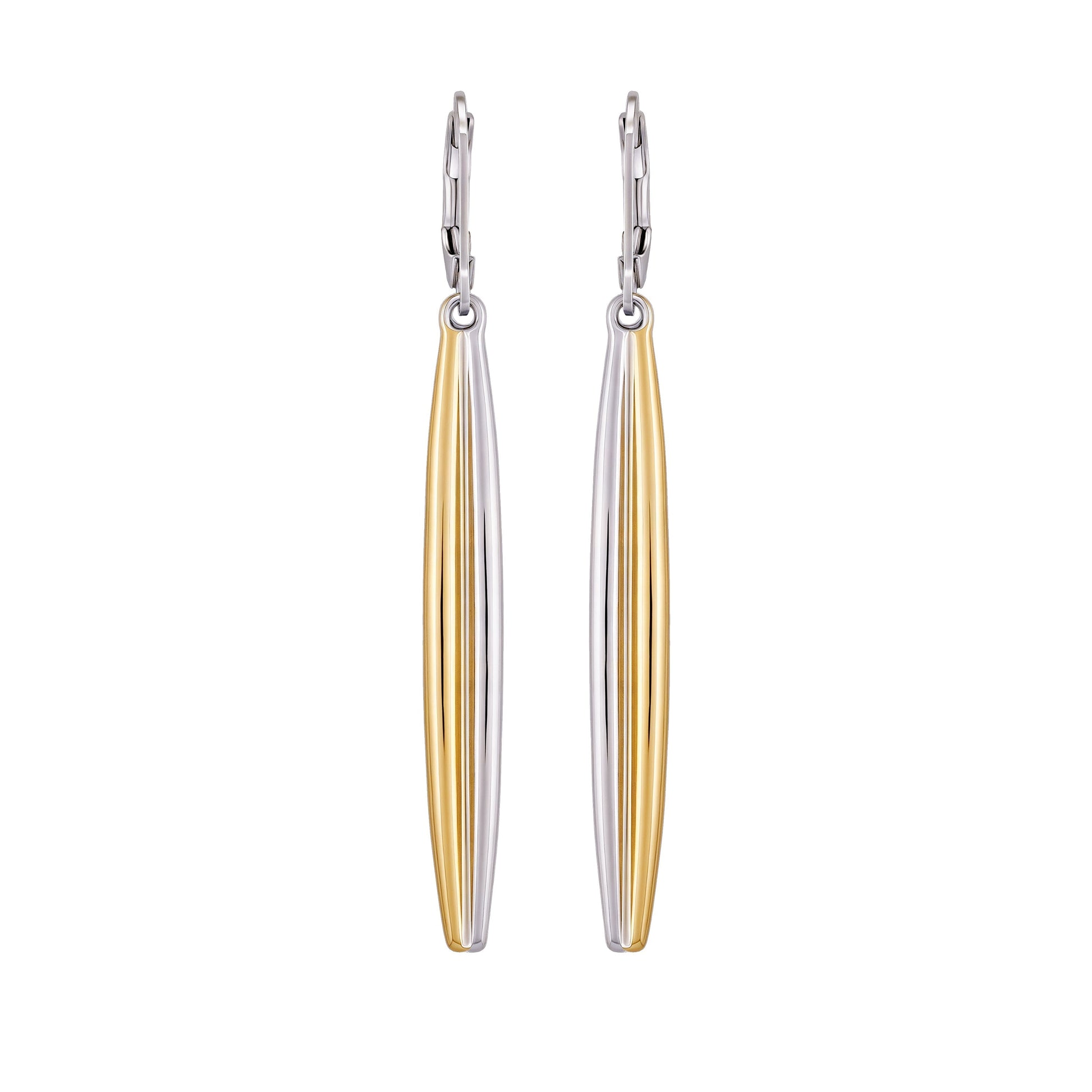 Vince Camuto Two Tone Elongated Hoop Earrings