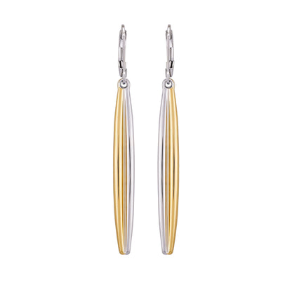 Vince Camuto Two Tone Elongated Hoop Earrings