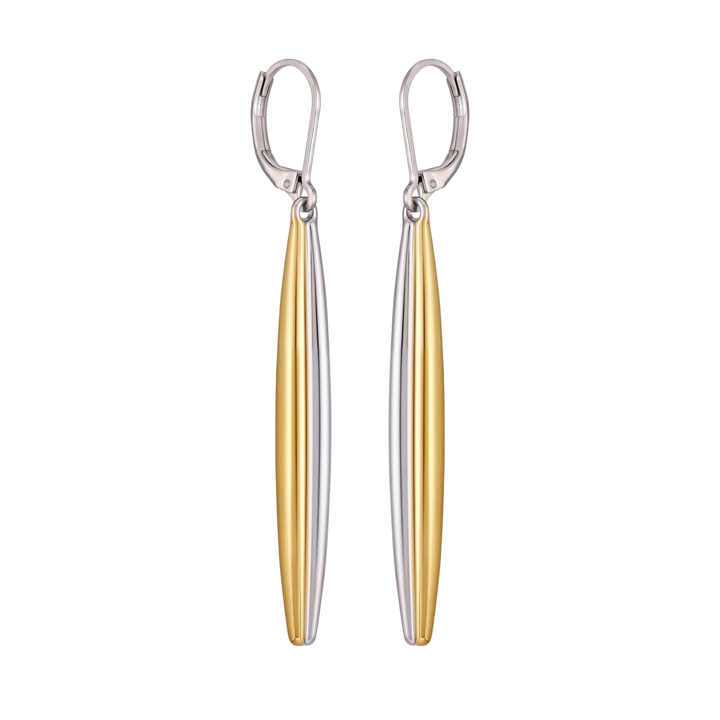 Vince Camuto Two Tone Elongated Hoop Earrings