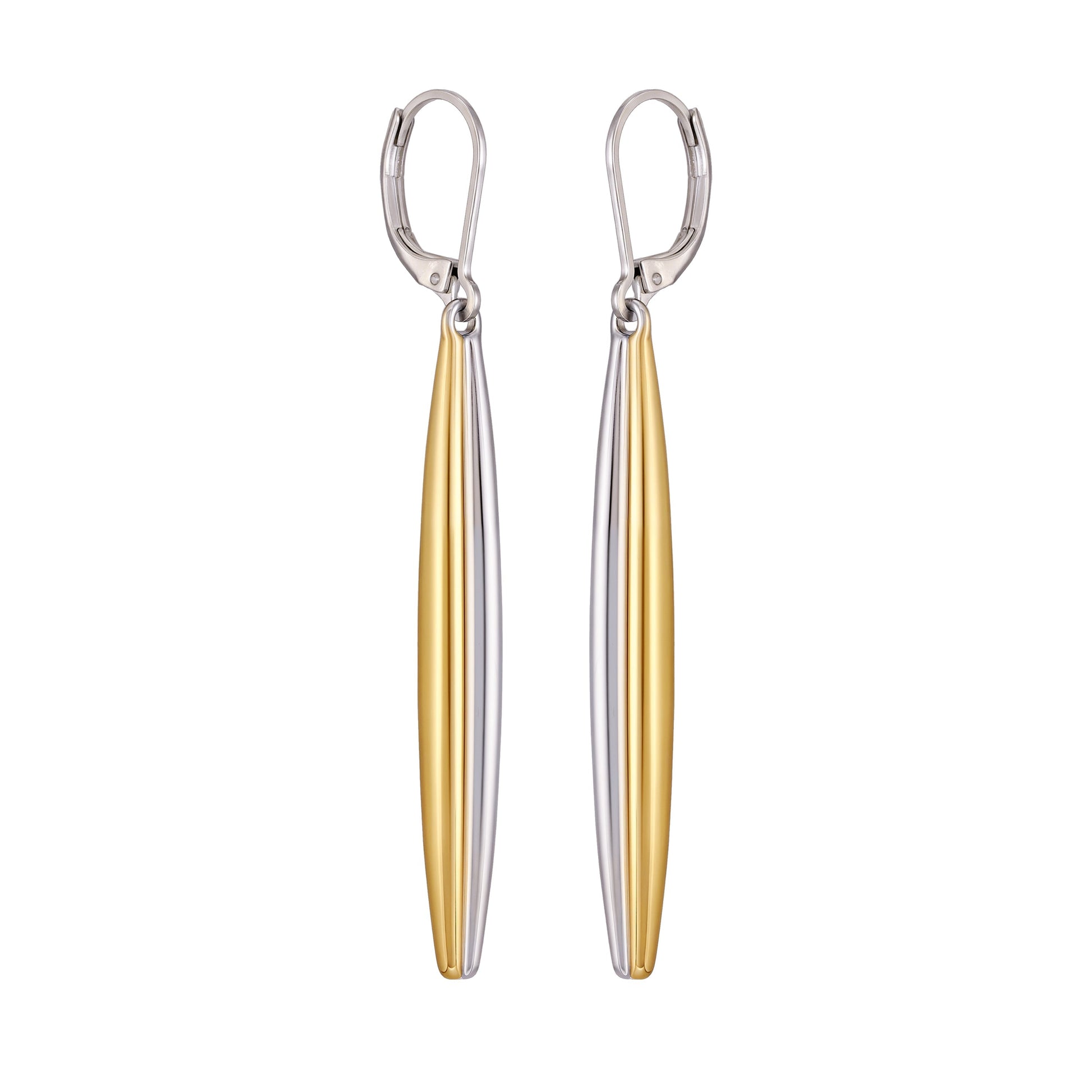 Vince Camuto Two Tone Elongated Hoop Earrings