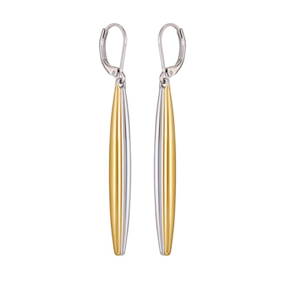 Vince Camuto Two Tone Elongated Hoop Earrings