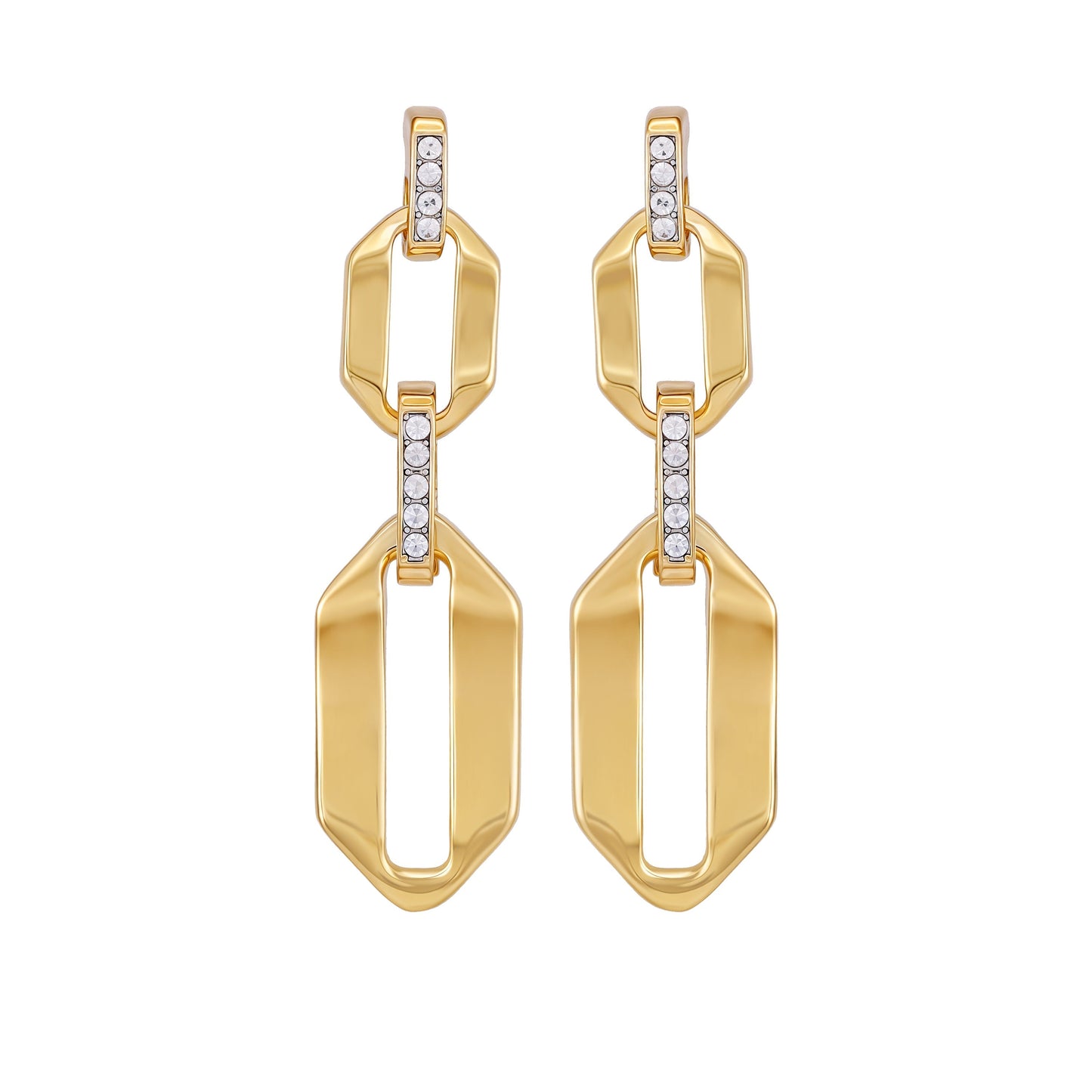 Vince Camuto Goldtone And Crystal Link Drop Earrings