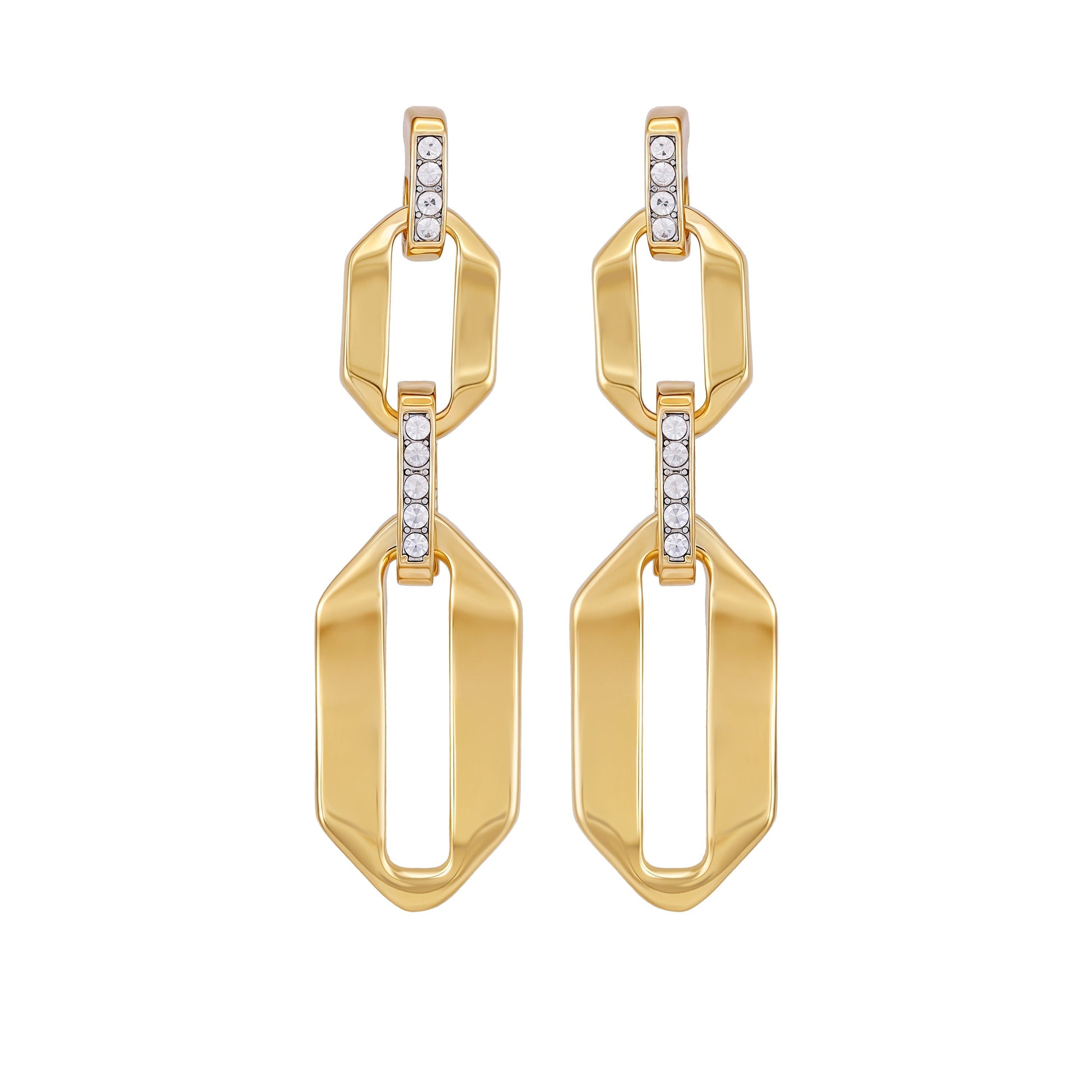 Vince Camuto Goldtone And Crystal Link Drop Earrings