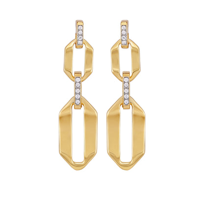 Vince Camuto Goldtone And Crystal Link Drop Earrings