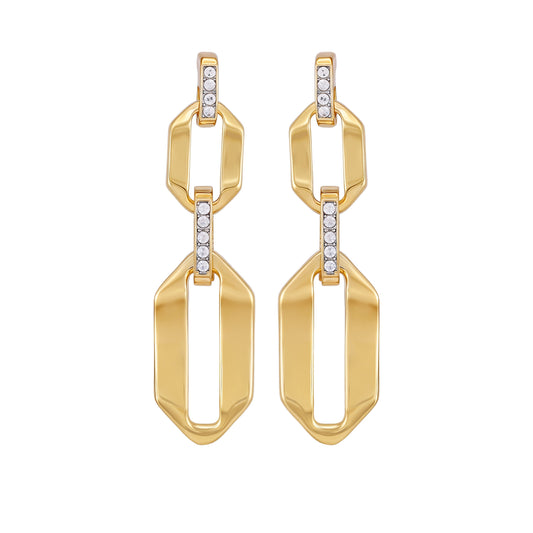 Vince Camuto Goldtone And Crystal Link Drop Earrings