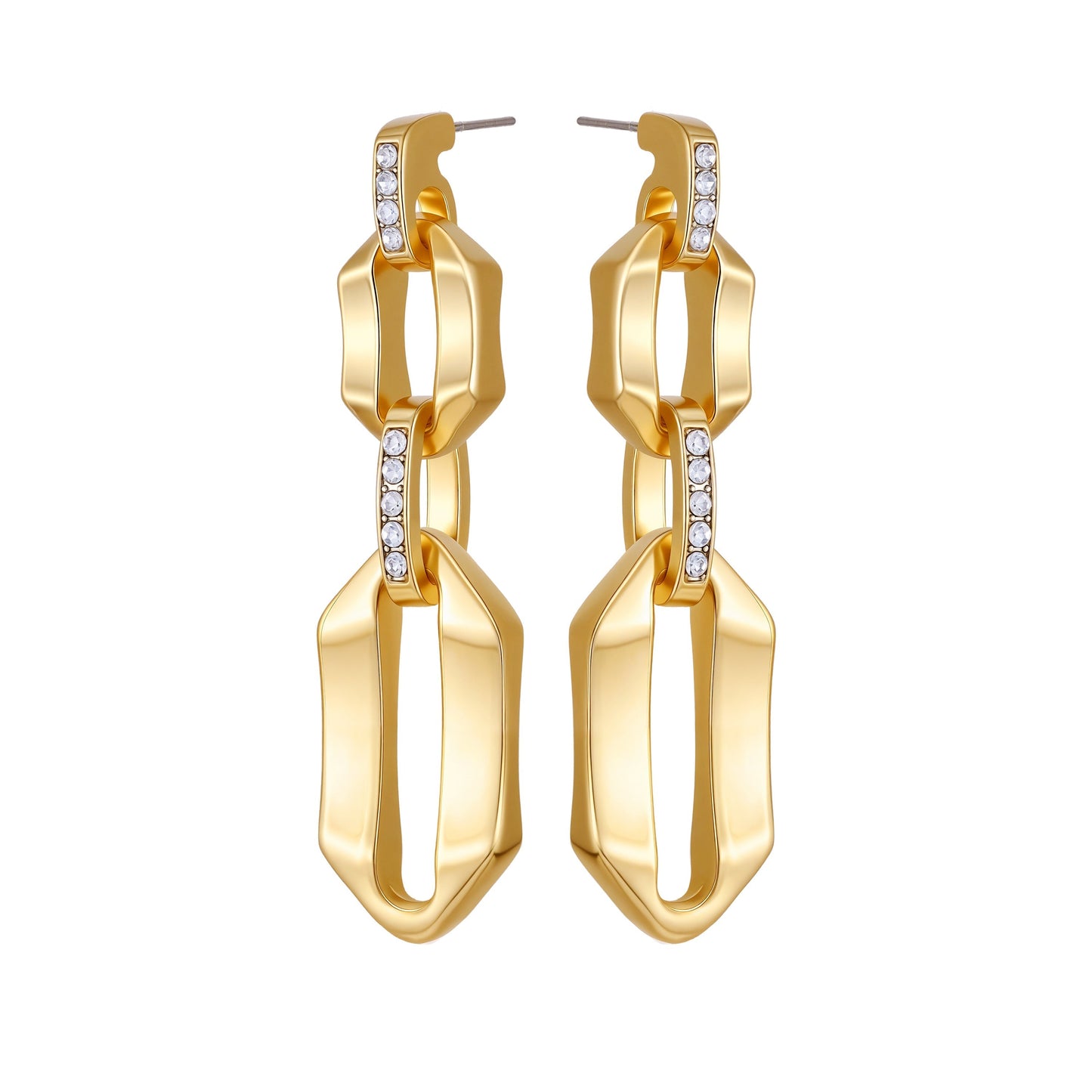 Vince Camuto Goldtone And Crystal Link Drop Earrings