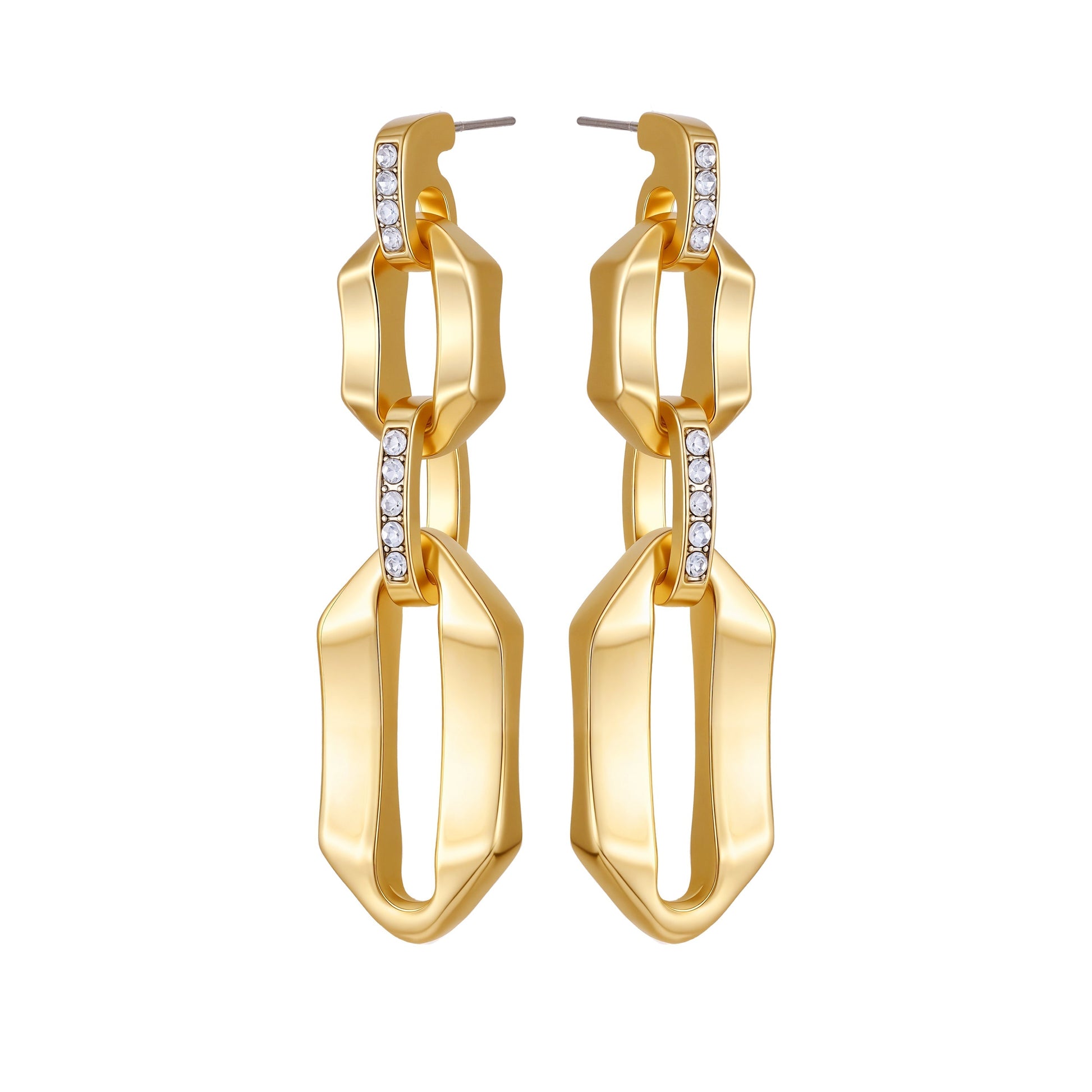 Vince Camuto Goldtone And Crystal Link Drop Earrings