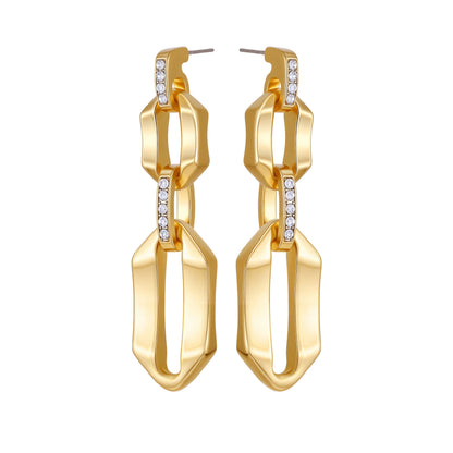 Vince Camuto Goldtone And Crystal Link Drop Earrings