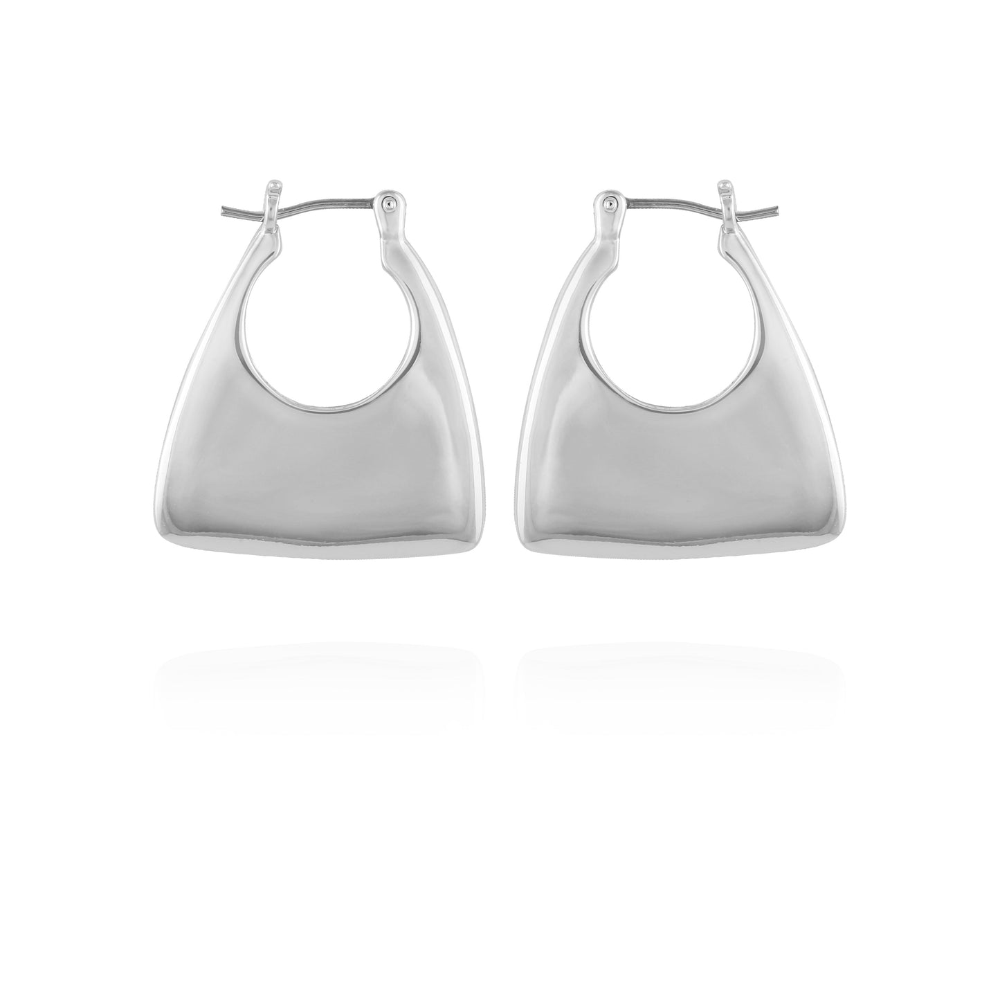 Vince Camuto Silvertone Purse Click Hoop Earrings