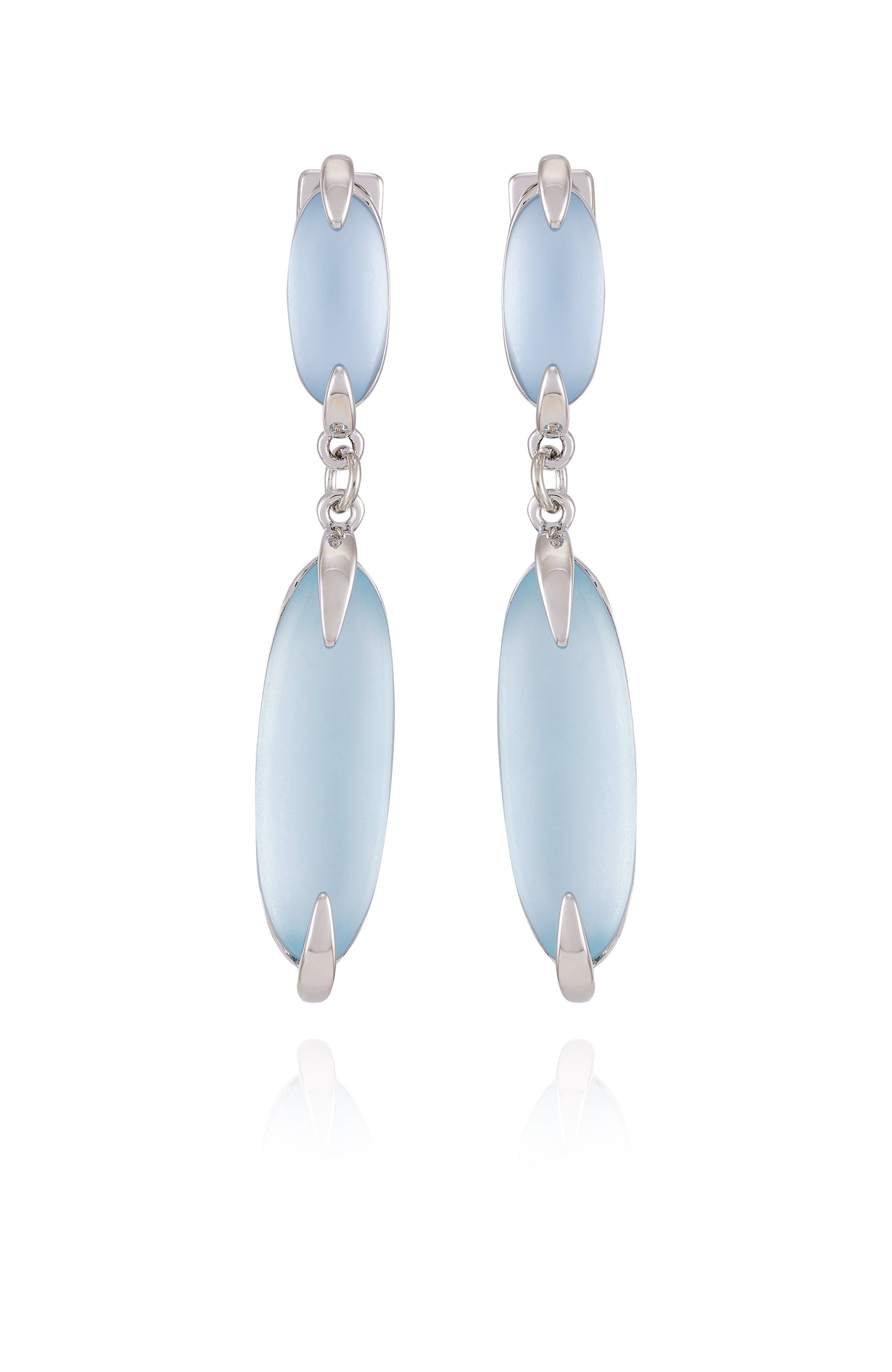 Vince Camuto Silvertone & Blue Stone Drop Earrings