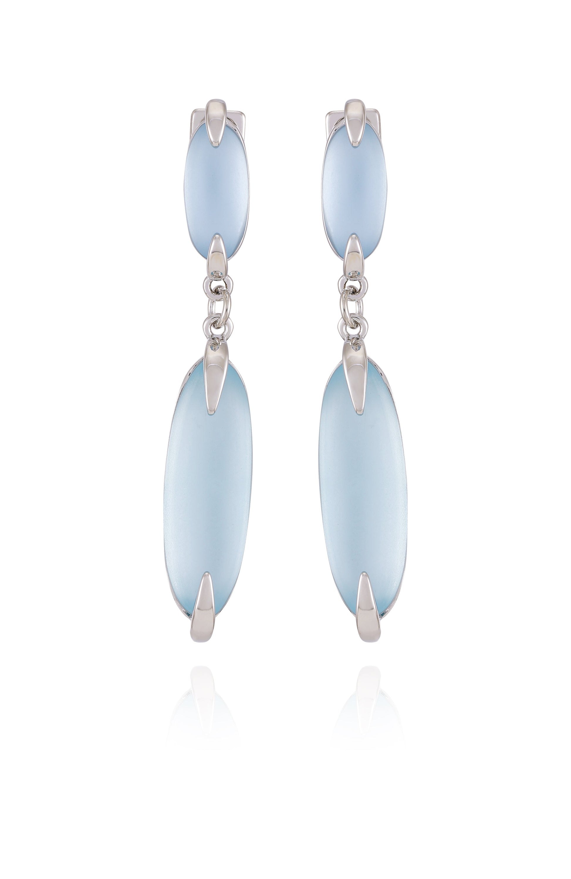 Vince Camuto Silvertone & Blue Stone Drop Earrings