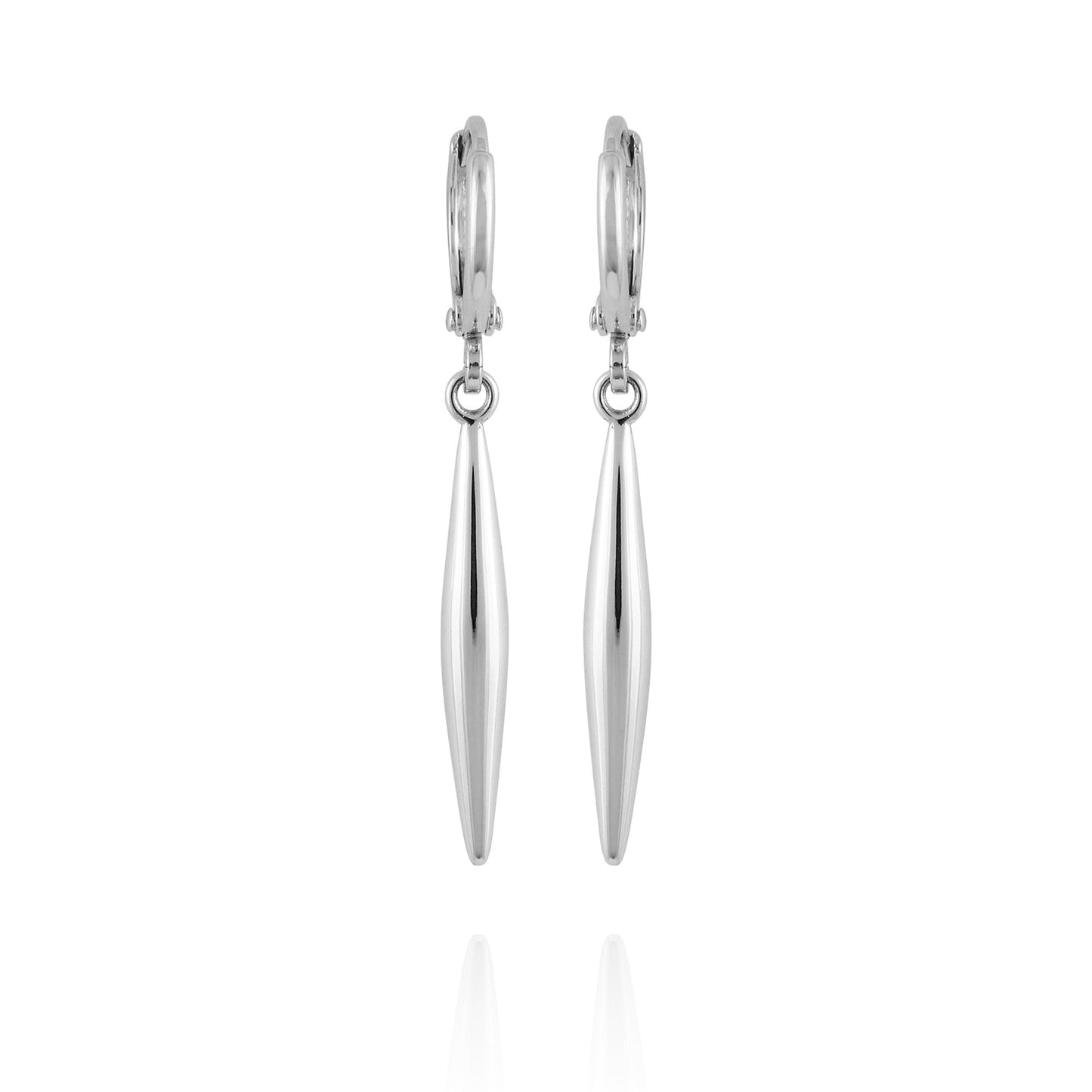 Vince Camuto Silvertone Spear Dangle Huggie Hoop Drop Earrings