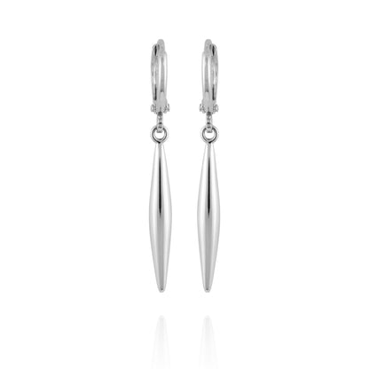 Vince Camuto Silvertone Spear Dangle Huggie Hoop Drop Earrings