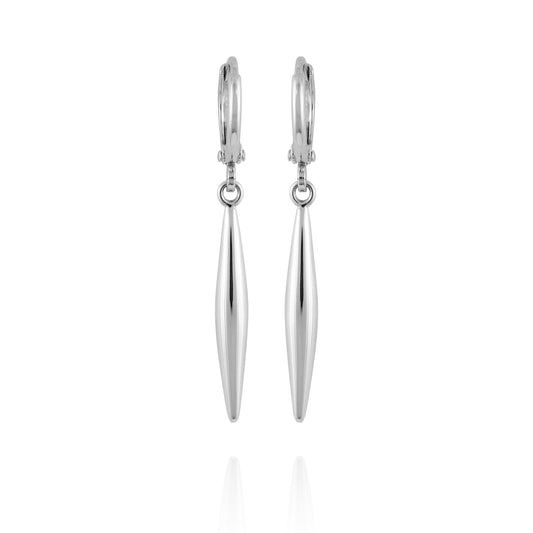 Vince Camuto Silvertone Spear Dangle Huggie Hoop Drop Earrings