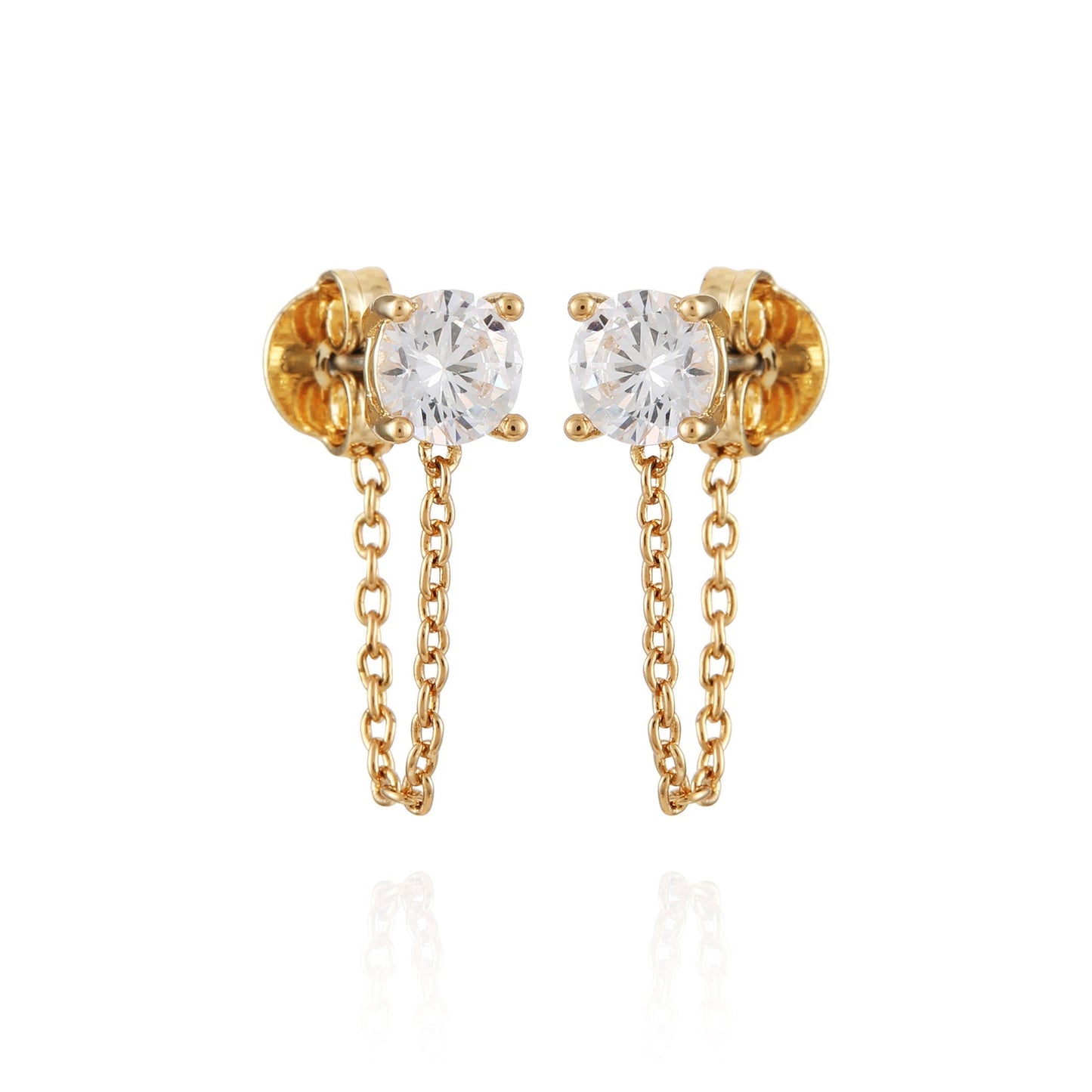Vince Camuto Crystal Stud Chain Dangle Drop Earrings