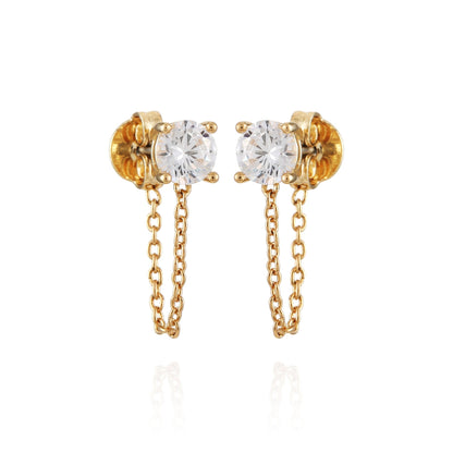 Vince Camuto Crystal Stud Chain Dangle Drop Earrings