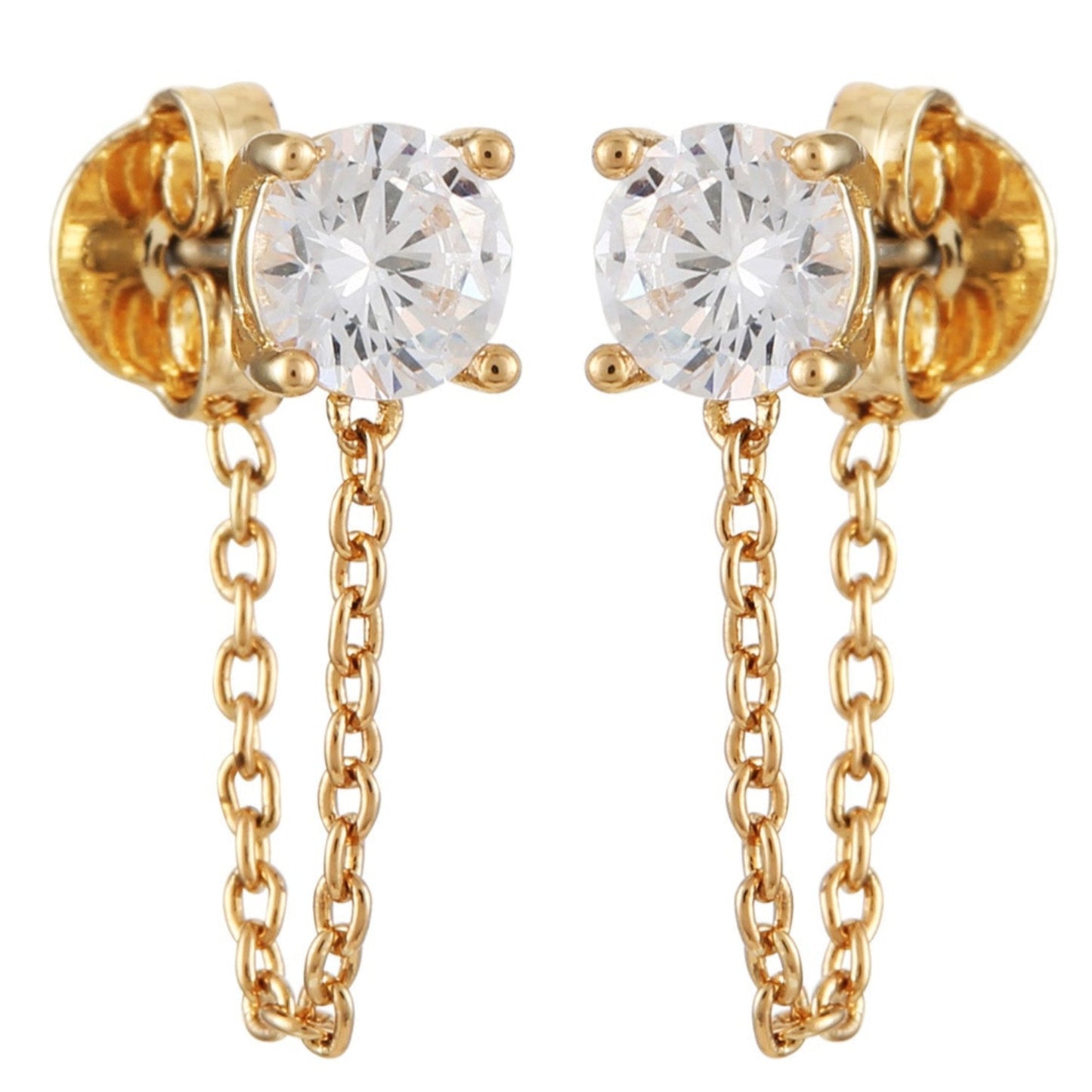 Vince Camuto Crystal Stud Chain Dangle Drop Earrings