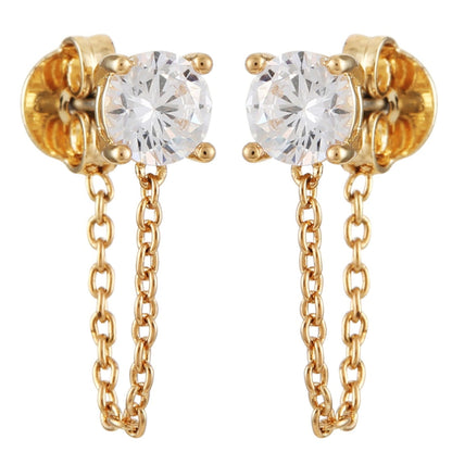 Vince Camuto Crystal Stud Chain Dangle Drop Earrings