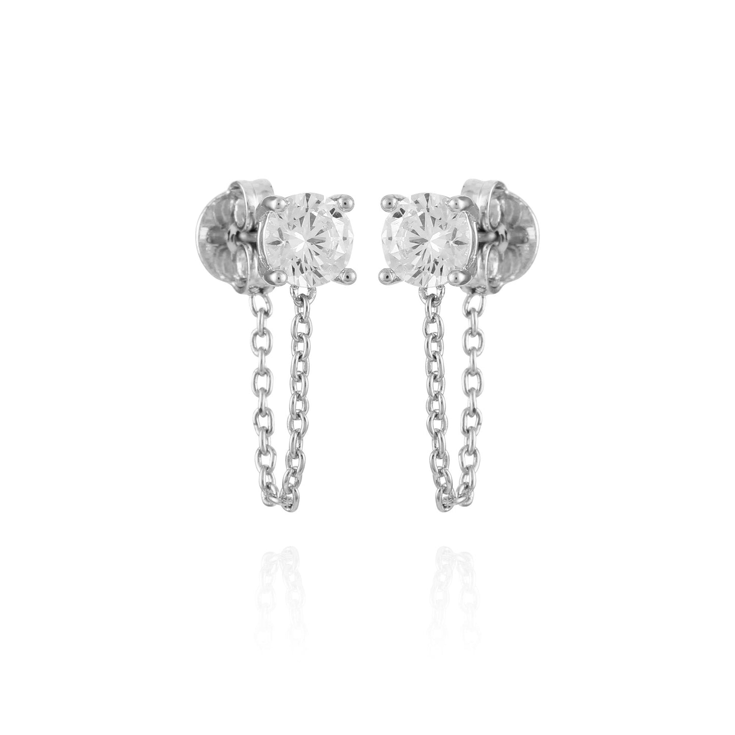 Vince Camuto Crystal Stud Chain Dangle Drop Earrings