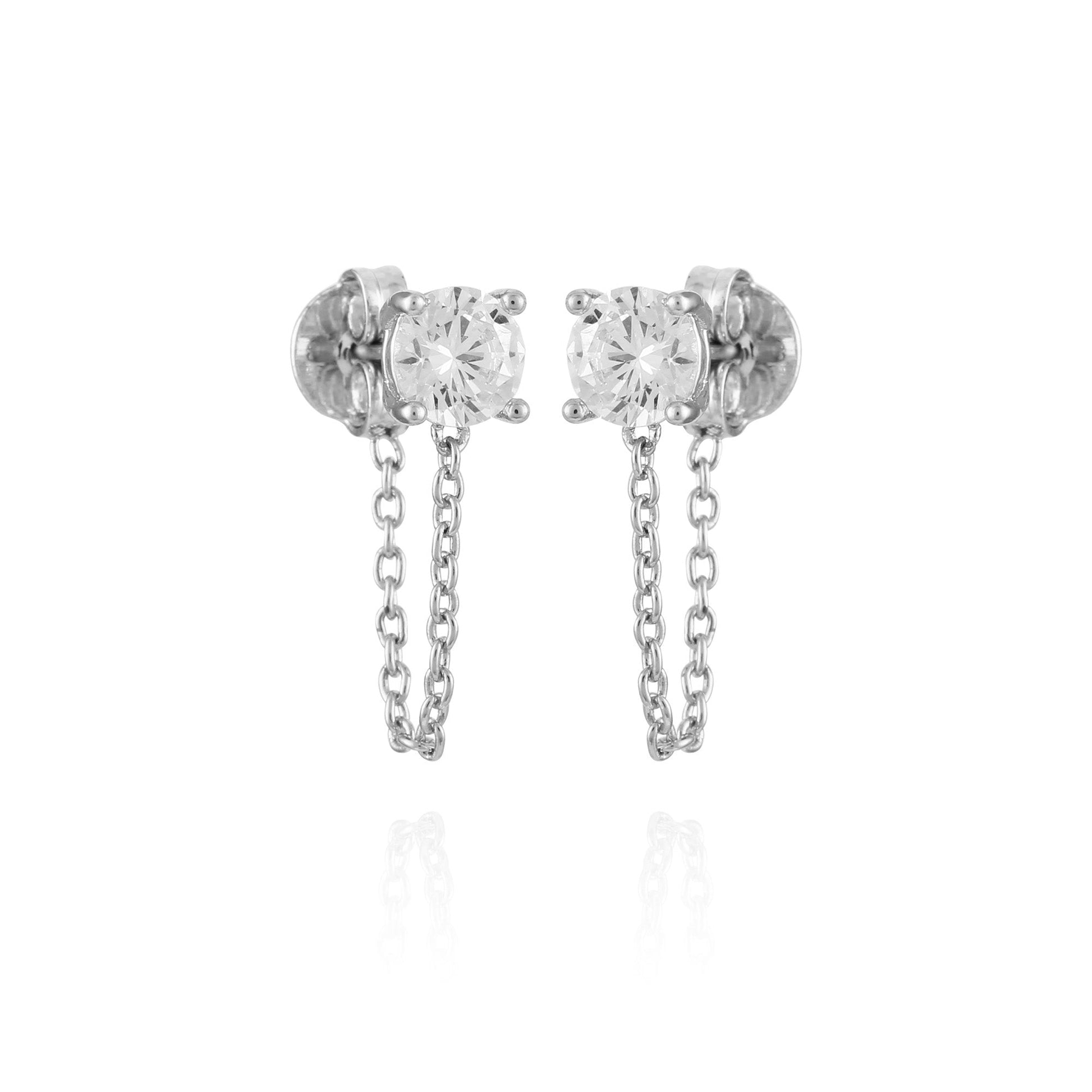 Vince Camuto Crystal Stud Chain Dangle Drop Earrings
