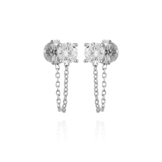 Vince Camuto Crystal Stud Chain Dangle Drop Earrings