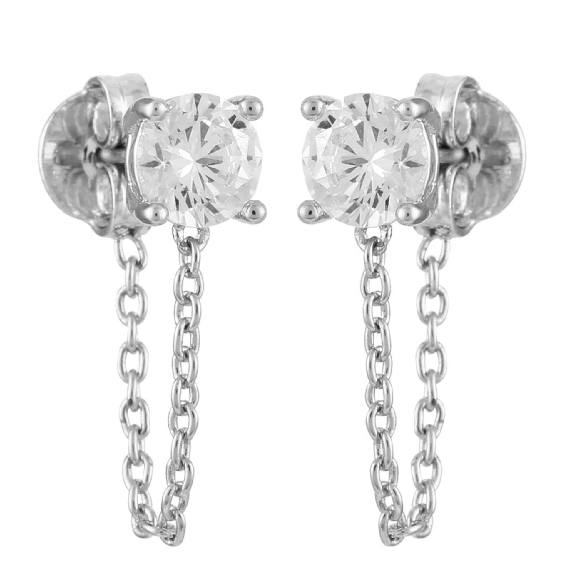 Vince Camuto Crystal Stud Chain Dangle Drop Earrings