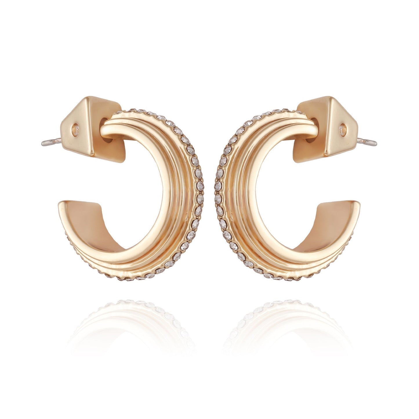 Vince Camuto 14K Goldtone Crystal Huggie Hoop Earring