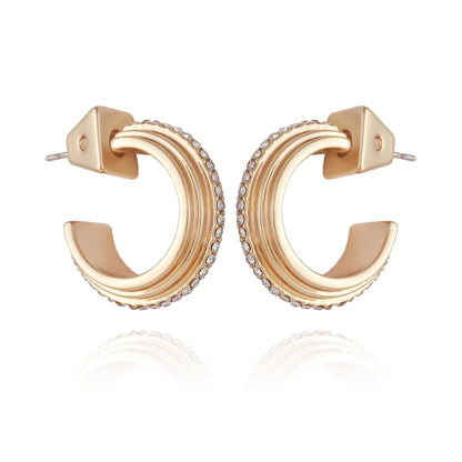 Vince Camuto 14K Goldtone Crystal Huggie Hoop Earring