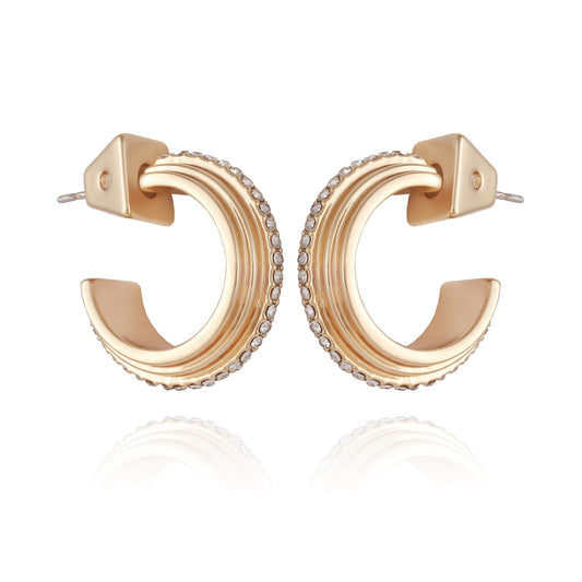 Vince Camuto 14K Goldtone Crystal Huggie Hoop Earring