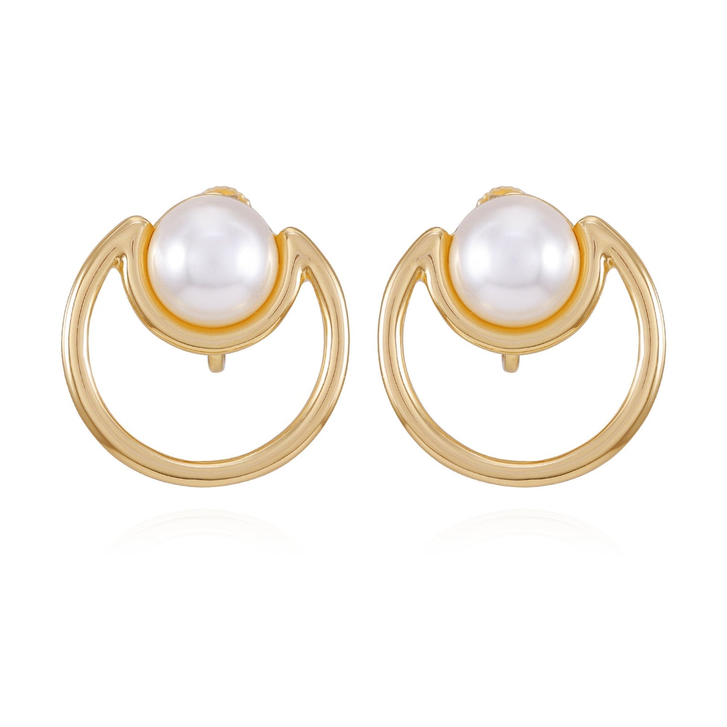 Vince Camuto Goldtone Pearl Clip On Earrings