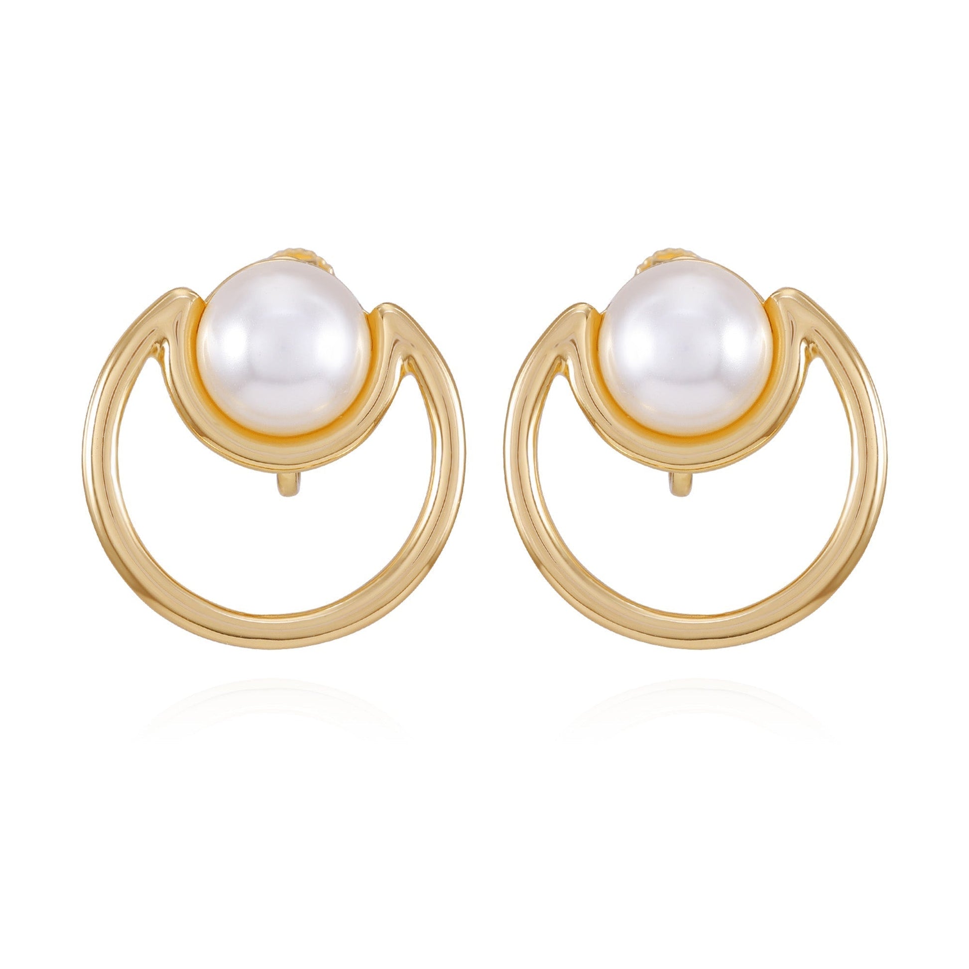Vince Camuto Goldtone Pearl Clip On Earrings