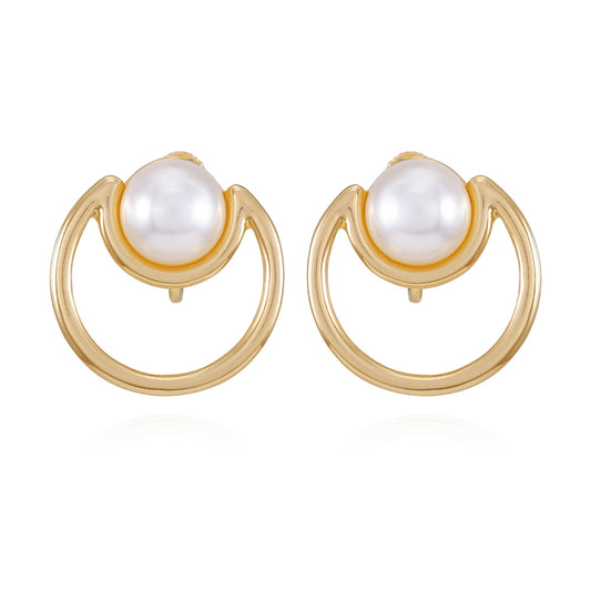 Vince Camuto Goldtone Pearl Clip On Earrings