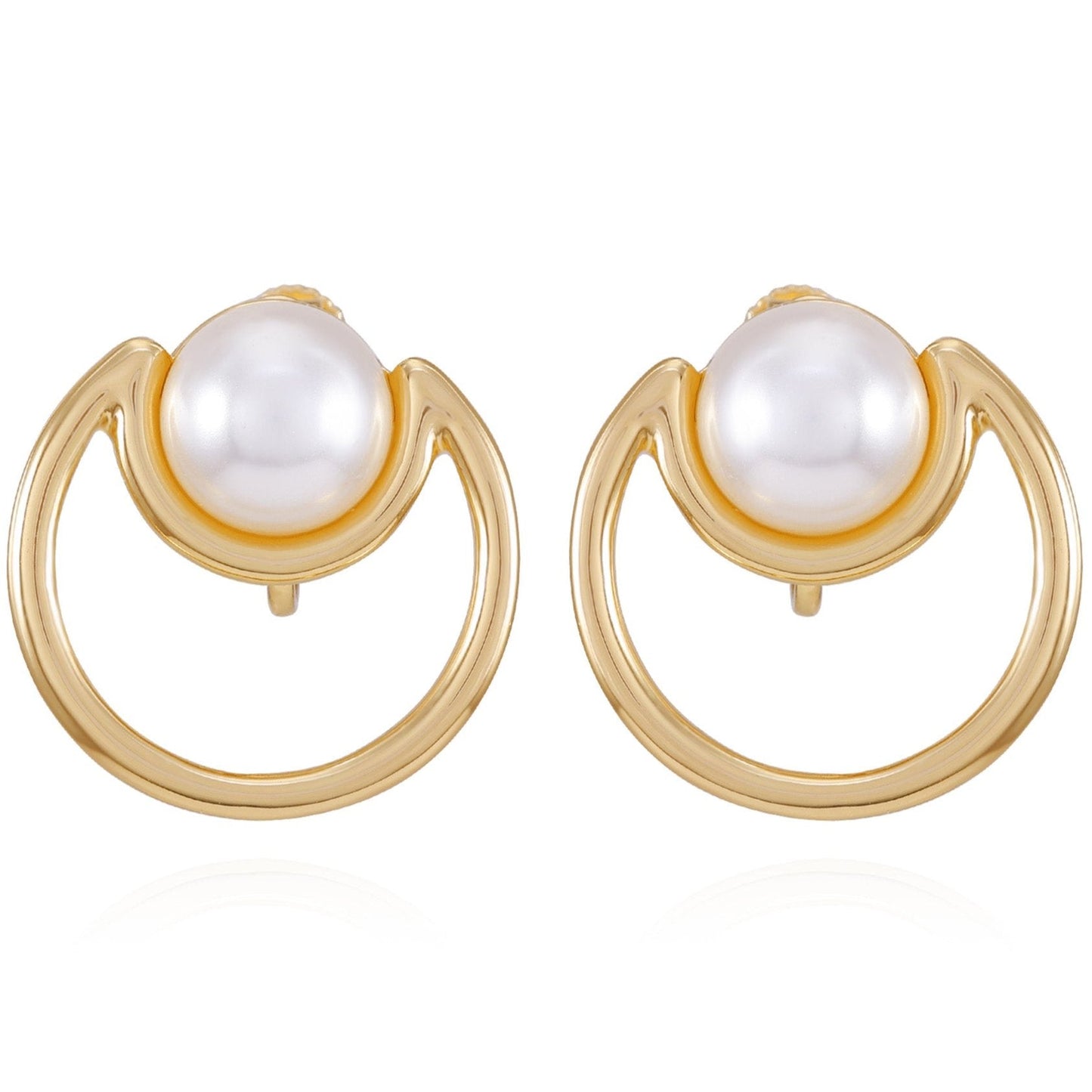 Vince Camuto Goldtone Pearl Clip On Earrings