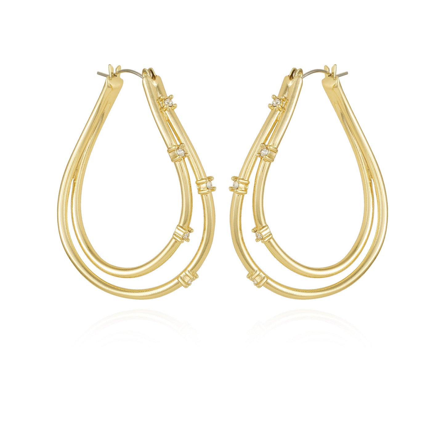 Vince Camuto Goldtone Double Oval Hoop Earrings