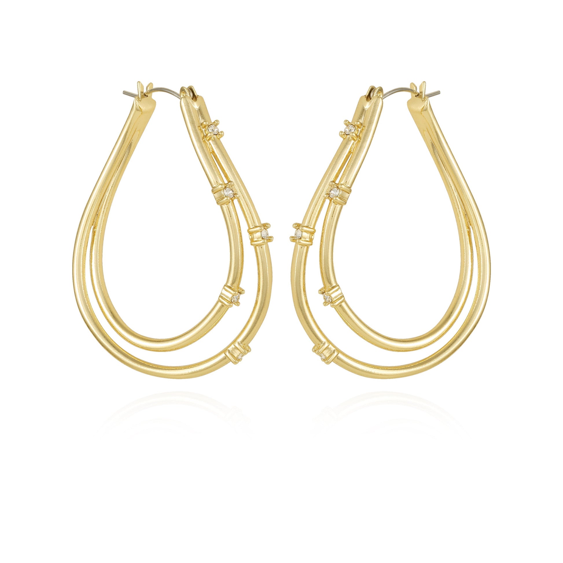 Vince Camuto Goldtone Double Oval Hoop Earrings